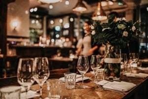 elegant table set up for a romantic dinner
