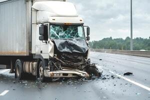 Front Side of Truck Damaged in Accident