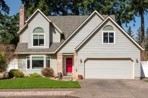 Suburban home covered by homeowners insurance